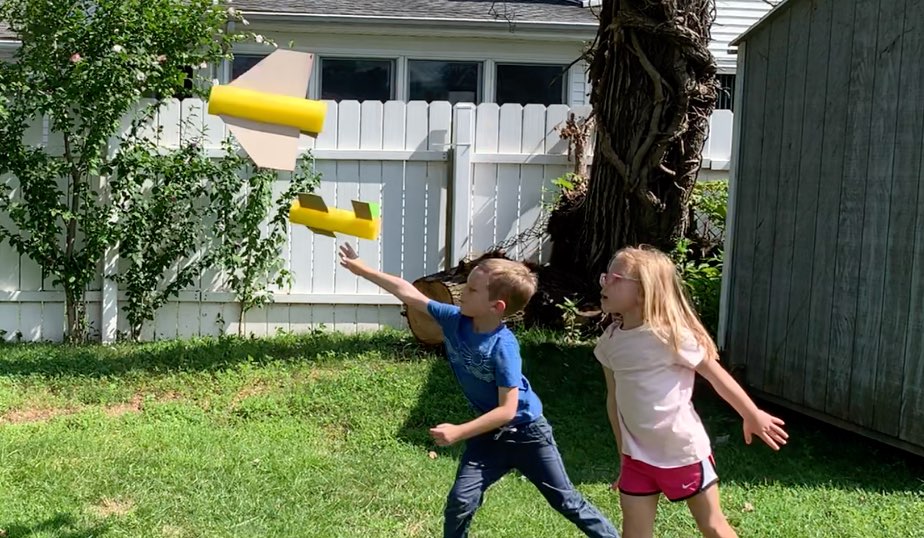 pool noodle planes diy activity for kids in action